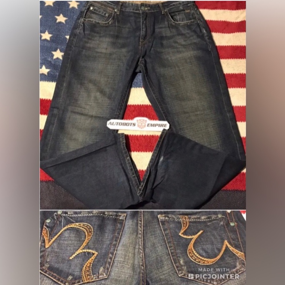 Vintage Marc Ecko Cut & Sew Regular Distressed Denim Jeans 34x32 Nyc Rlx Stadium - Picture 1 of 10